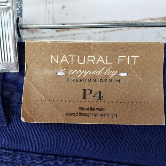 NWT Coldwater Creek Sz P4 Petite Navy Blue Natural Fit Cropped Denim Jeans Pants - Picture 6 of 11